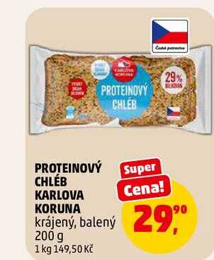 PROTEINOVÝ CHLÉB KARLOVA KORUN, 200 g