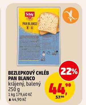 BEZLEPKOVÝ CHLEB PAN BLANCO, 250 g