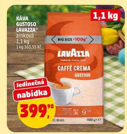 KÁVA GUSTOSO LAVAZZA zrnková, 1,1 kg 