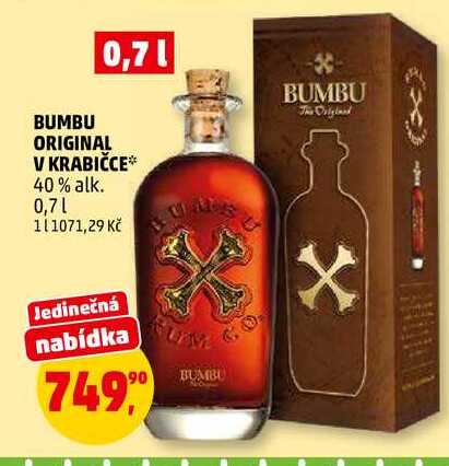 BUMBU ORIGINAL V KRABIČCE, 0,7 l