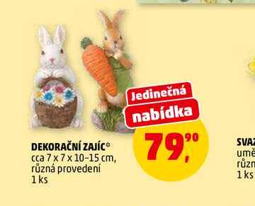 DEKORAČNÍ ZAJÍC, 1 ks 