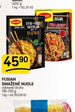 FUSIAN SMAŽENÉ NUDLE vybrané druhy 118-130 g 