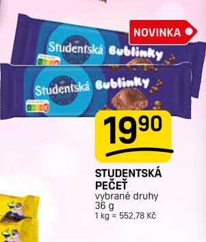 STUDENTSKÁ PEČET vybrané druhy 36 g