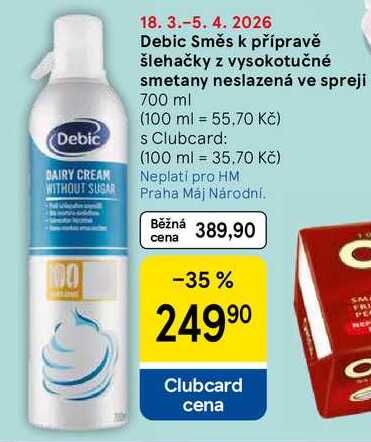 Debic Směs k přípravě šlehačky z vysokotučné smetany neslazená ve spreji, 700 ml 