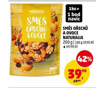 SMĚS OŘECHŮ A OVOCE NATURALIA, 200 g 