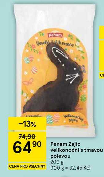 Penam Zajíc velikonoční s tmavou polevou, 200 g