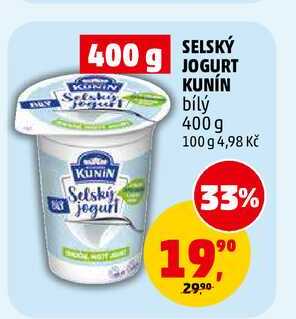 SELSKÝ JOGURT KUNÍN, 400 g