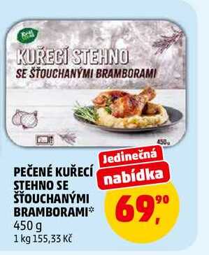 PEČENÉ KUŘECÍ STEHNO SE ŠŤOUCHANÝMI BRAMBORAMI, 450 g