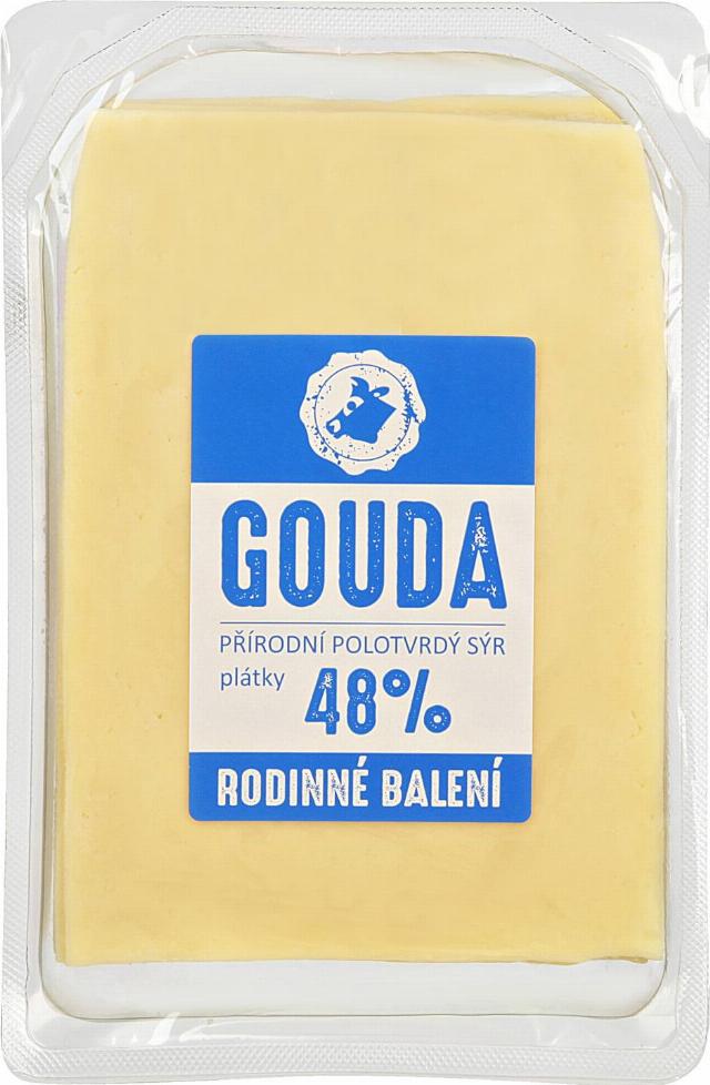 Gouda Přírodní polotvrdý sýr plátky