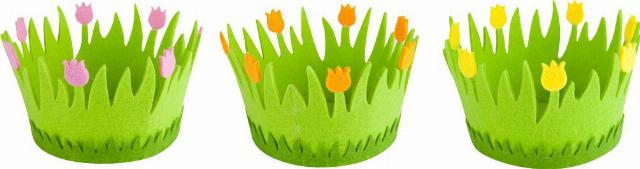 Dekorační košíček filcový různé barvy