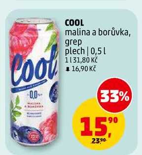 COOL malina a borůvka, grep plech, 0,5 l