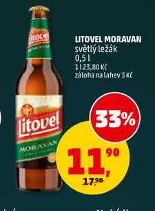 LITOVEL MORAVAN světlý ležák, 0,5 l