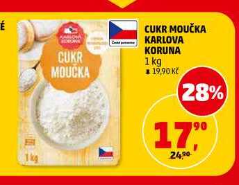 CUKR MOUČKA KARLOVA KORUNA, 1 kg  v akci