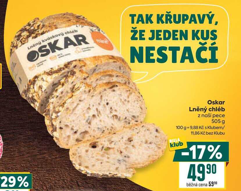 Oskar Lněný chléb z naší pece 505 g