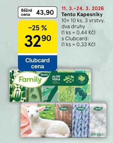 Tento Kapesníky, 10x 10 ks. 3 vrstvy 