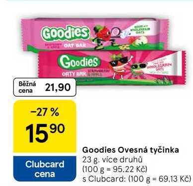 Goodies Ovesná tyčinka, 23 g