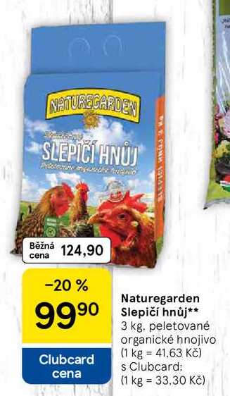 Naturegarden Slepičí hnůj, 3 kg. peletované organické hnojivo 