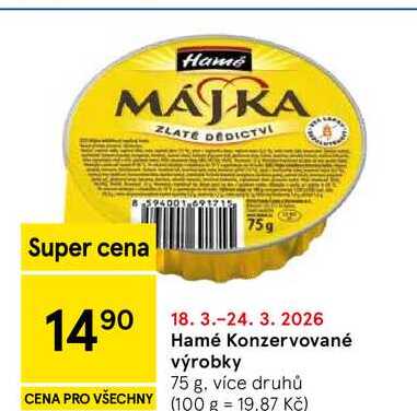 Hamé Konzervované výrobky, 75 g, více druhů  
