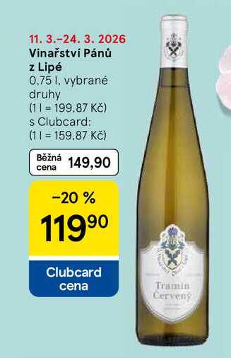 Vinařství Pánů z Lipé, 0,75 l