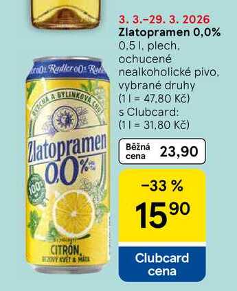 Zlatopramen 0,0%, 0.5 l, plech 