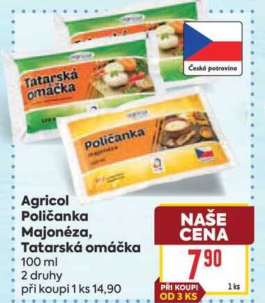 Agricol Poličanka Majonéza, Tatarská omáčka 100 ml 