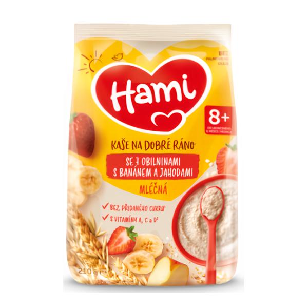 Hami Mléčná kaše se 7 obilninami, Banánem a jahodami