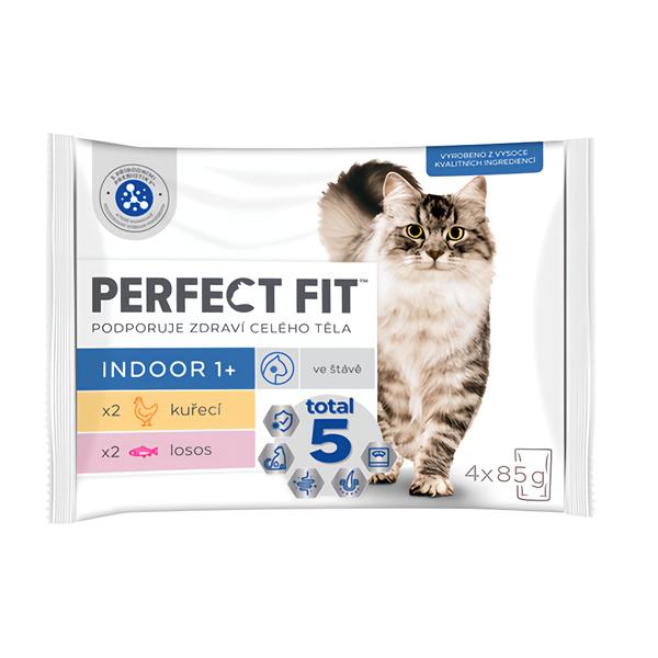 Perfect Fit Indoor kapsičky pro dospělé domácí kočky výběrové menu 4×85 g