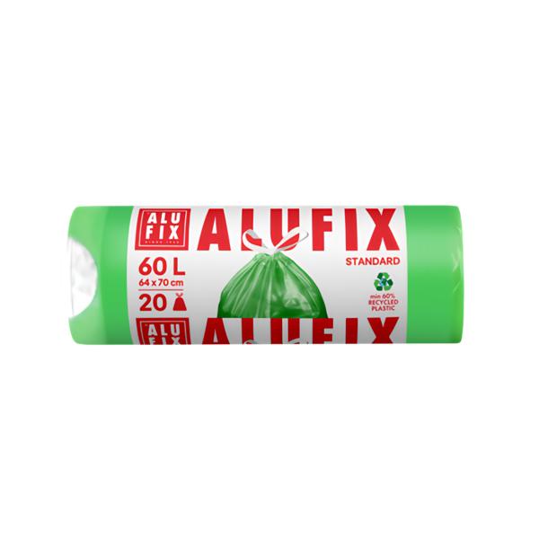 Alufix Pytle na odpadky zatahovací 60 l, 20 ks, 16 µm, 64 x 70 cm, HDPE zelené