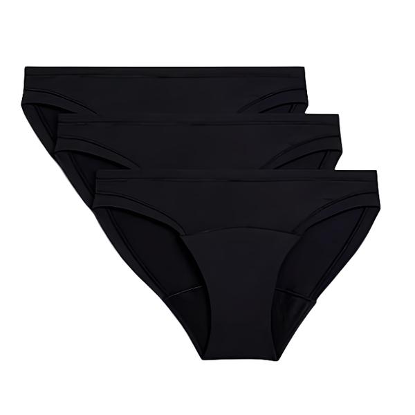 Marks & Spencer Vysoce savé menstruační kalhotky - bikini, 3 ks, barva černá, velikost 8
