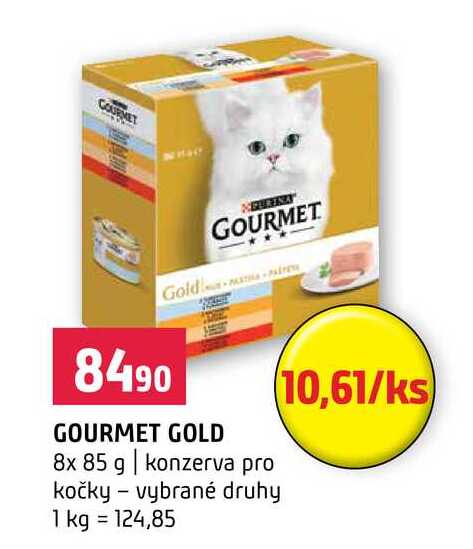 GOURMET GOLD 8x 85 g konzerva pro kočky vybrané druhy 