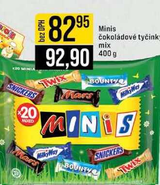 Minis čokoládové tyčink mix 400 g