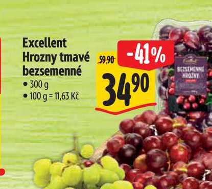 Excellent Hrozny tmavé bezsemenné 300 g  