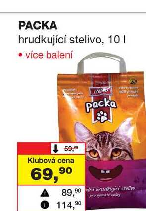 PACKA hrudkující stelivo, 10l