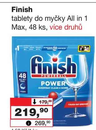 Finish tablety do myčky All in 1 Max, 48 ks