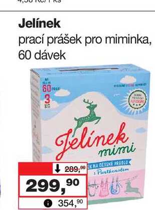 Jelínek prací prášek pro miminka, 60 dávek