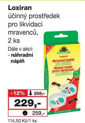 Loxiran účinný prostředek pro likvidaci mravenců, 2 ks