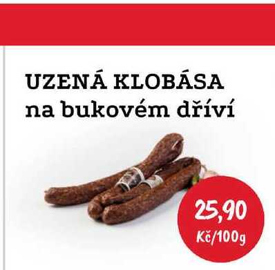 UZENÁ KLOBÁSA na bukovém dříví 100g 