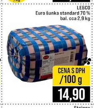 LEGCO Euro šunka standard 70% bal cca 2,9 kg 100g