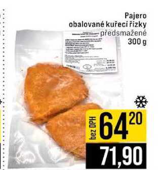 Pajero obalované kuřecí řízky předsmažené 300 g 
