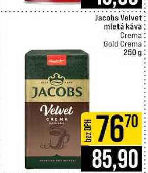 Jacobs Velvet mletá káva Crema Gold Crema 250 g
