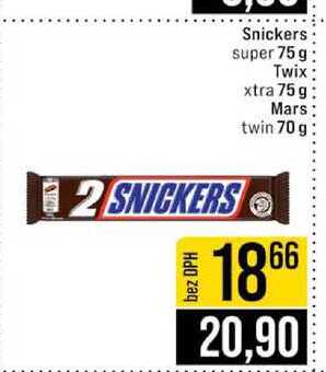 Snickers super 75g Twix xtra 75g Mars twin 70 g