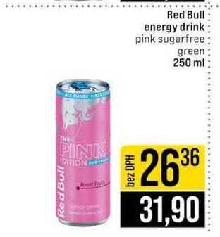 Red Bull energy drink pink sugarfree green 250 ml
