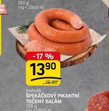 ŠPEKÁČKOVÝ PIKANTNÍ TOČENÝ SALÁM 100 g 