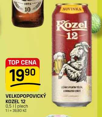 VELKOPOPOVICKÝ KOZEL 12 0,5l, plech