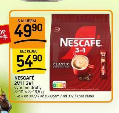 NESCAFÉ 2V1 | 3V1 vybrané druhy 8-10 x 8-16,5 g