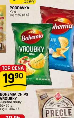 BOHEMIA CHIPS VROUBKY vybrané druhy 55-60 g