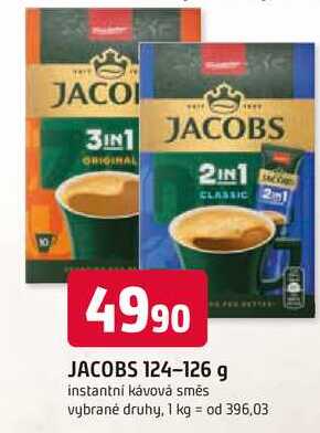 JACOBS 124-126 g instantní kávová směs