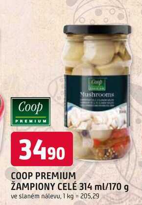 COOP PREMIUM ŽAMPIONY CELÉ 314 ml/170 g
