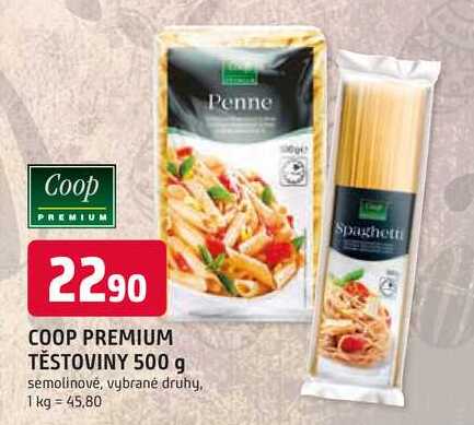 COOP PREMIUM TĚSTOVINY 500 g