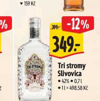   Tri stromy Slivovica 42% 0,71  